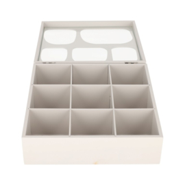 Theedoos Senna 9-vaks - Licht Grijs - Jens Living