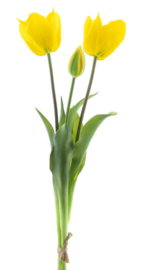 Real Touch Tulpen Groot 48 cm - 3 Kunst Tulpen - Yellow