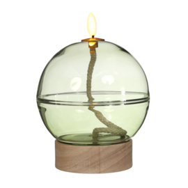 Led Olielamp Glas met timer - Lichtgroen