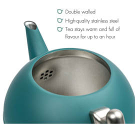 Dubbelwandige Theepot 'Bella Ronde' - Sea Blue 1,2 liter - Bredemeijer