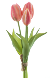 Real Touch Tulpen Klein 25 cm - 3 Kunst Tulpen -Pink