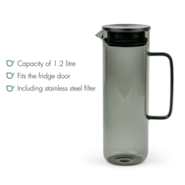 IJsthee Karaf met filter 'Padua' 1,2 liter - Lichtgrijs - Bredemeijer