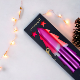 Dinerkaarsen Kerst Neon - Dip Dye Xmas - Xenon - Pink Stories