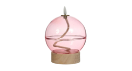 Led Olielamp Glas met timer - Roze