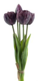 Real Touch Tulpen Klein 29 cm - 5 Kunst Tulpen - Purple