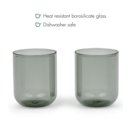 Glazen 'Padua' 400 ml - Lichtgrijs - Set van 2 stuks - Bredemeijer