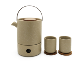 Theepot 'Umea' met warmer 1,2 liter - Leemgrijs - Bredemeijer