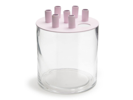 Tulpenvaas Glas Cylinder - Roze