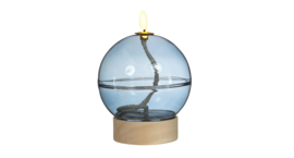 Led Olielamp Glas met timer - Donkerblauw