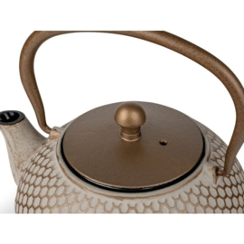 Theepot 'Jiangxi' - Gietijzer 0,7 liter Beige - Bredemeijer