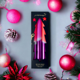 Dinerkaarsen Kerst Neon - Dip Dye Xmas - Xenon - Pink Stories