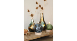 Led Olielamp Glas met timer - Donkerblauw