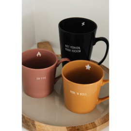 Theemok XL Niet Mokken Maar Rocken - 550 ml Shiny Zwart - Jens Living