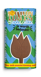 Chocolade - Je wordt bedankt - Melk Amandel Kletskop - Tony's Chocolonely