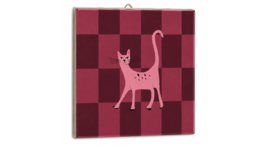 Tegeltje - Pink Cat