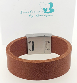 Leren armband met vingerafdruk en as-kamer