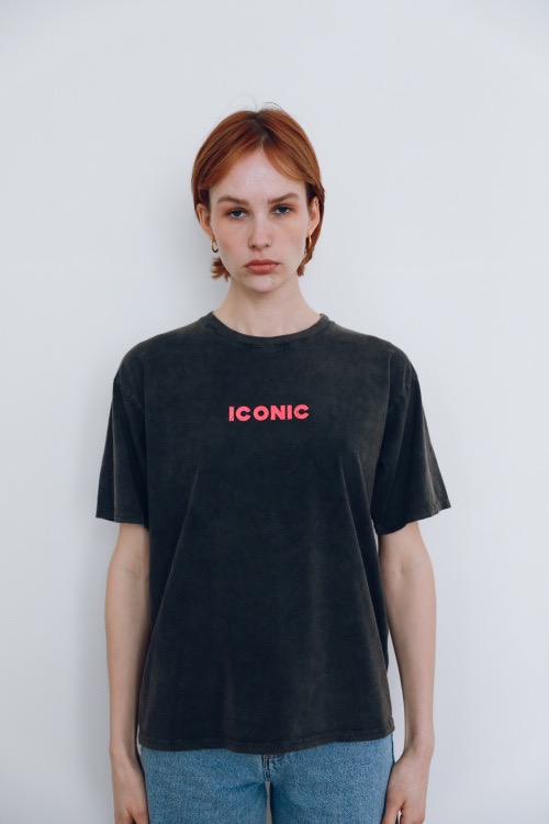 T shirt Iconic TU  donker grijs