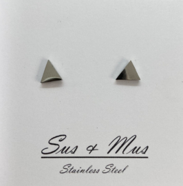 Stainless steel zilver driehoekjes