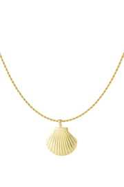 Ketting stainless steel schelp goud