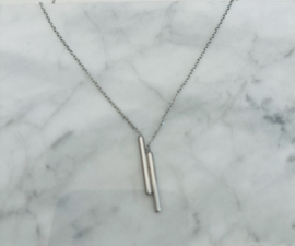 Ketting stainless steel dubbel staafje