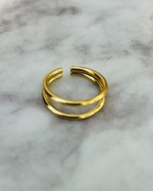 ring twee lagen goud