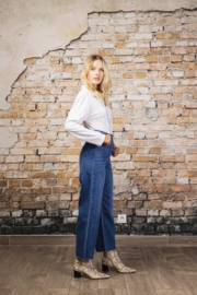 Jeans cropped L210046 donker