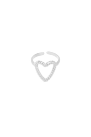 Ring charge of heart zilver