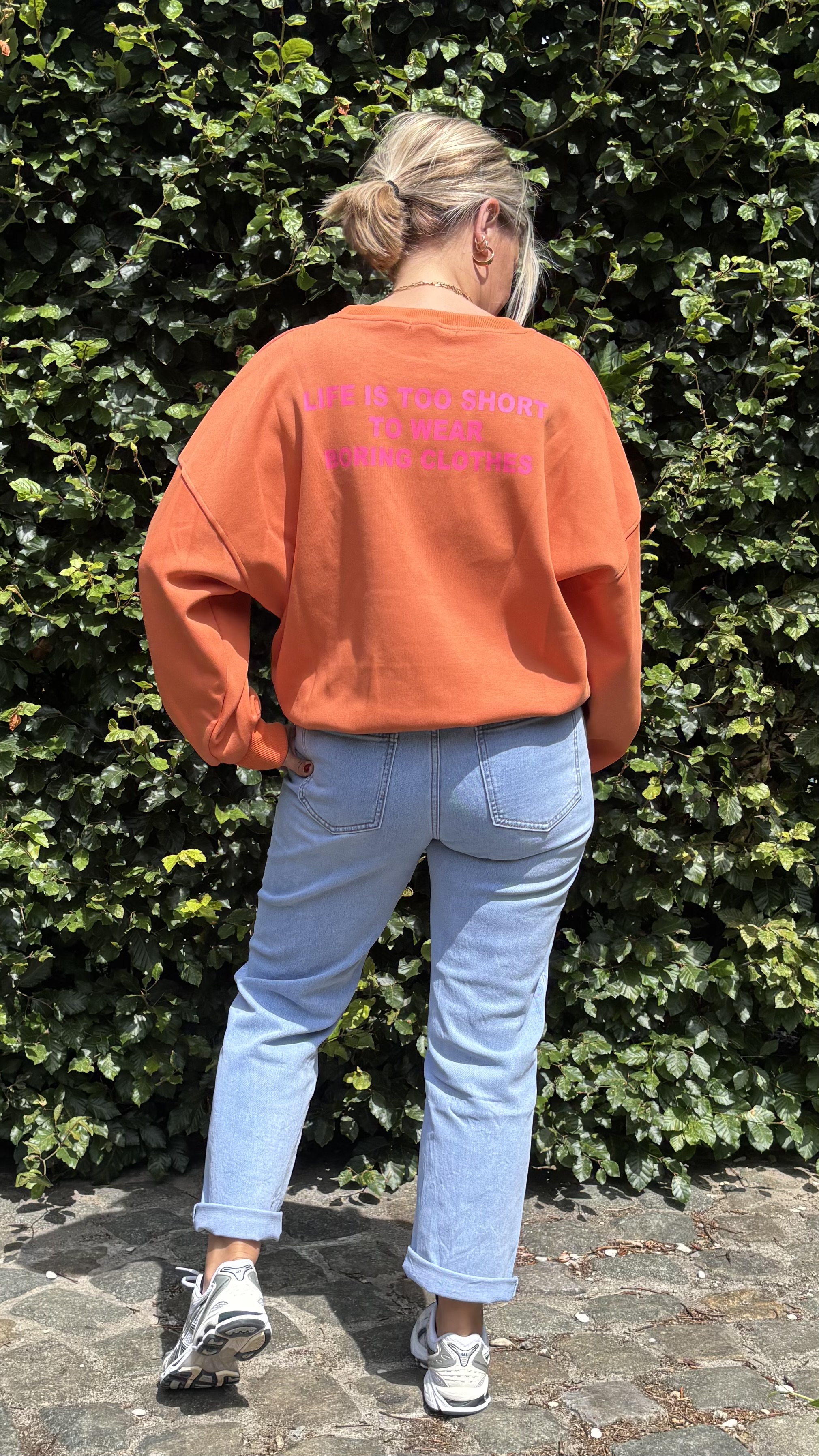 Sweater  'LIFE IS GOOD' TU orange