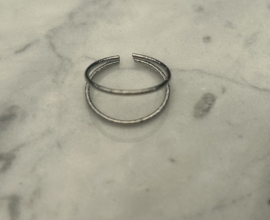 ring twee lagen zilver