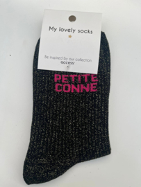 Glittersokken petite conne zwart