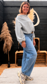 Sweater Zélie Off Shoulder grijs