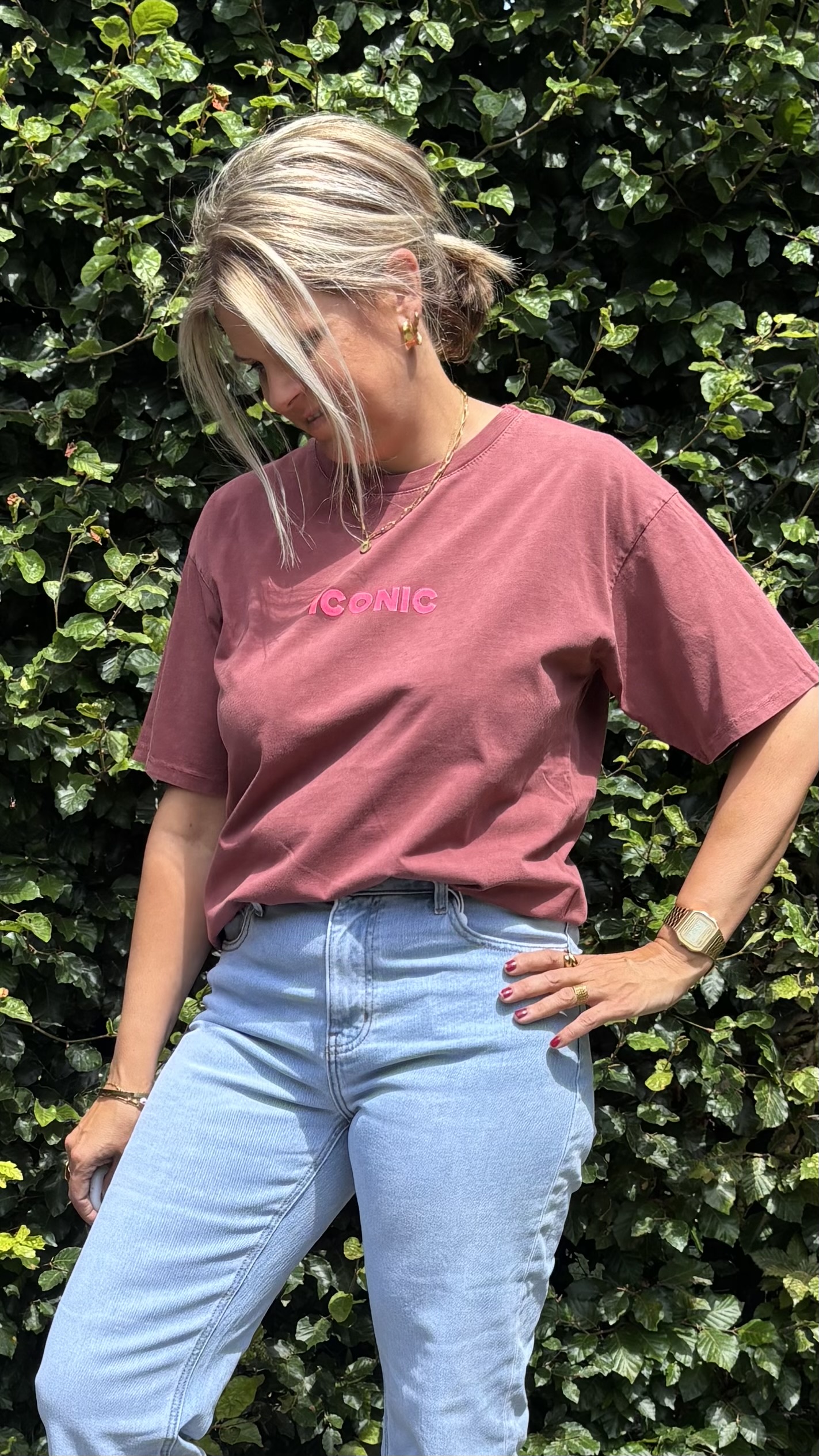 T shirt Iconic TU  bordeaux