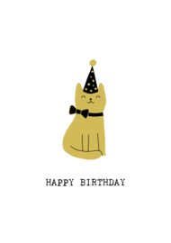 wenskaart Happy Birthday poesje