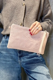 Handtas livy leer roze