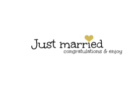wenskaart just married