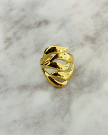 Stainless steel ring goudkleurig Lola   – verstelbaar