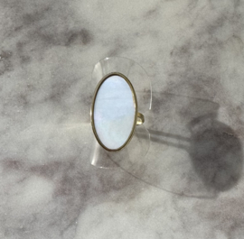 Stainless steel ring goudkleurig Jutta   – verstelbaar