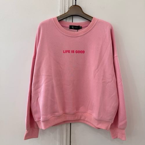 Sweater  'LIFE IS GOOD' TU roze