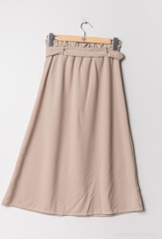 Rok halflang met knopen beige