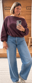 Sweater Zélie Off Shoulder burgundy