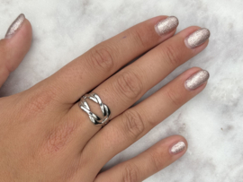 Ring zilver gevlochten