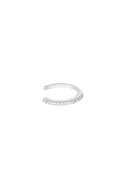 Ear cuff diamantjes zilver
