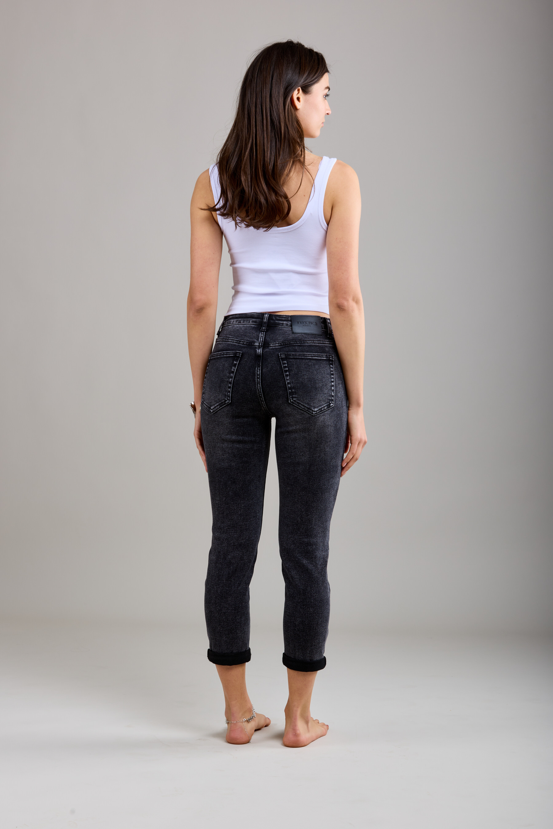 Jeans Toxik donker grijs boyfriend  L20029  37