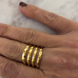 Stainless steel ring goudkleurig Lara  – verstelbaar