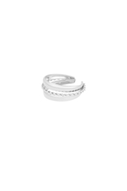 Ring  layered spiral   zilver