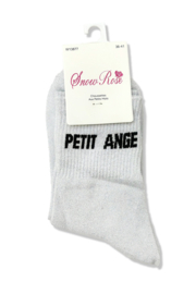 Glittersokken petit ange zilver