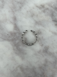 Ring schakel zilver