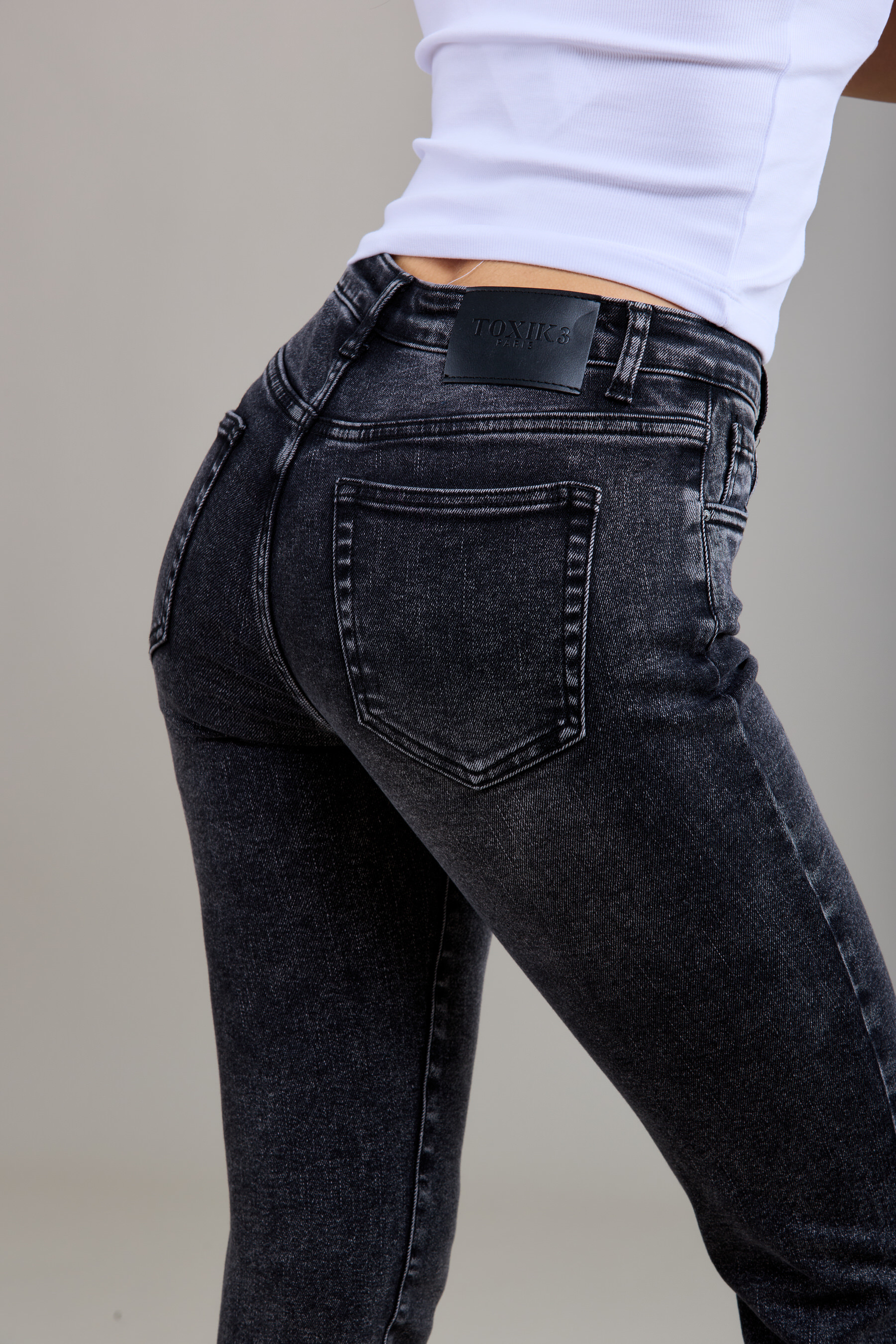 Jeans Toxik donker grijs boyfriend  L20029  37