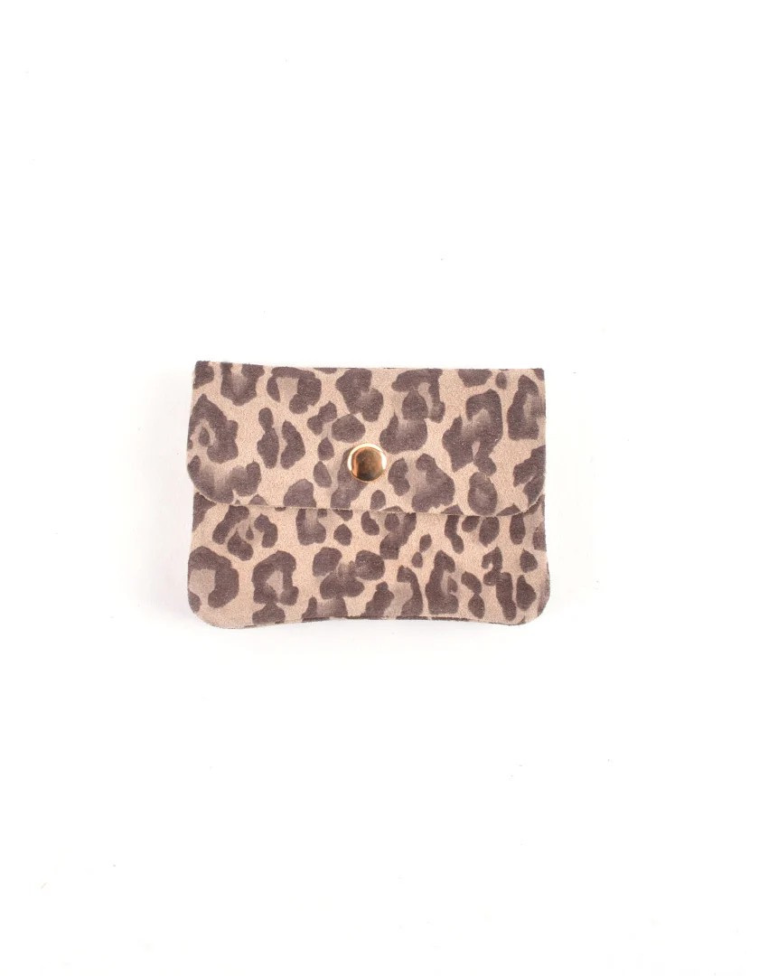 Portefeuille met drukknop panter daim