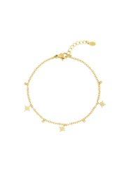 Armbandje shining stars    goud